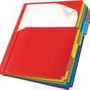 Mr. Pen- Expanding Binder Dividers with Pockets and Tabs, 5 Tabs, Colorful Dividers for 3 Ring Binder with Pockets