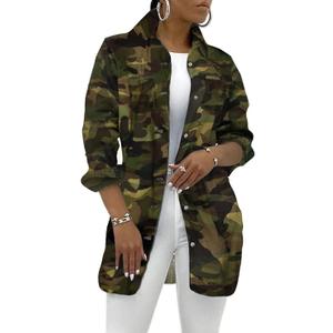 SeNight Women's Jean Jacket Long Sleeve Classic Distressed Fray Hem Tassels Denim Trucker Jackets L