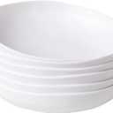 Melamine Pasta Bowl Set, Set of 6, Large 9'' and 40 OZ Salad Bowls Set, Shatterproof Dinner Bowl, Serving Bowls for Soup, Fruits, Lightweight and Unbreakable Bowls Set, Matte White