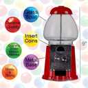 Gumball Machine for Kids 9" - Heavy Duty Metal with Glass - Christmas Antique Style Bubble Gum Machine - Kids Coin Operated Toy Bank for USA Coins - Candy Dispenser - Playo