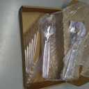 Mwellewm 18Pcs Serving Utensils, 10'' Plastic Serving Utensils Set, Large Disposable Serving Spoons for Buffet, Tongs for Serving Food, Party Supplies for Salad Soup Noodles Dinner Catering(Clear)