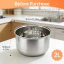 Stainless steel inner pot of rice cooker - compatible with aroma rice cooker replacement pot. Only Compatible exclusively with the latest models ARC-914SBD, ARC-994SG.It is not compatible with the old ARC-914SBD and ARC-994SGPlease confirm your model and size before placing an order to avoid any incompatibility. (Silver)