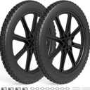 RONPOW 20 Inch Flat Free Wheelbarrow Wheels Compatible with rubbermaid Wheelbarrows Cart Tires, 5/8" Bearings and 3/4" Bearings, Replacement Wheelbarrow Wheels Garden Yard Carts, 400Lbs, 2Pack Black