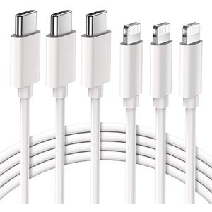 Quntis USBC to Lightning Cable for iPhone 3FT, 3Pack iPhone Charging Cable USB-C, Type-C Lightning Charger Cord MFi Certified for iPhone 14 13 12 Mini Pro Max 11 X XS XR 8 Plus iPad AirPods, White