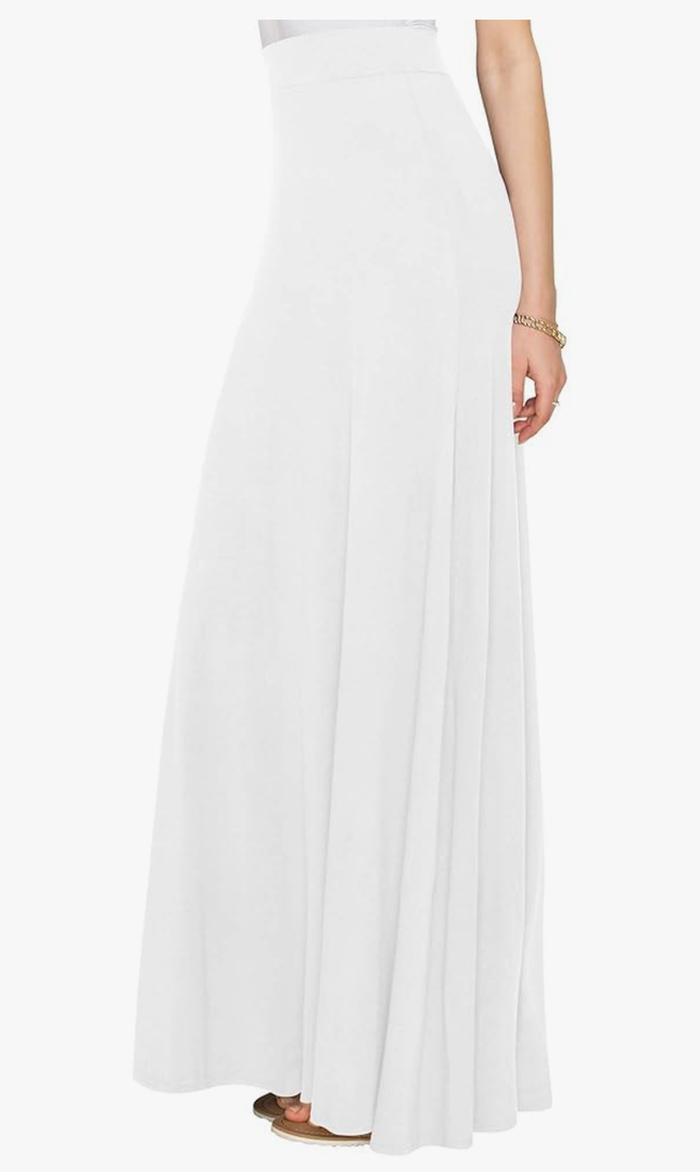 Lock and Love Women's Casual Comfy Stylish High Waist Flare Long Maxi Skirt 4XL