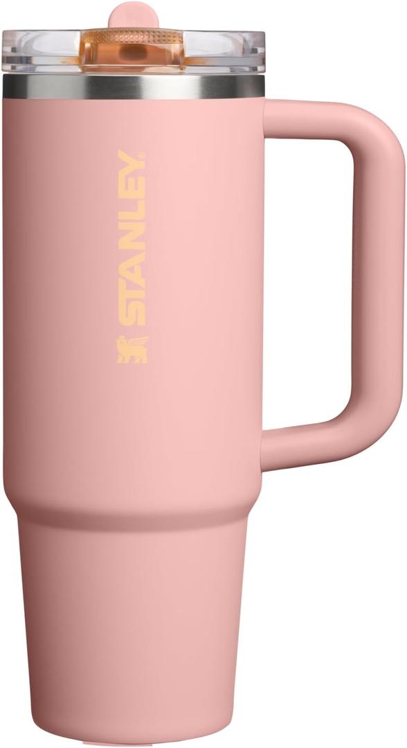 STANLEY Quencher ProTour Flip Straw Tumbler with Leakproof Lid 30 oz | Built-In Straw & Handle | Cupholder Compatible for Travel | Insulated Stainless Steel Cup | BPA-Free | Peach Rose