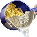 AUOON Clip On Strainer Silicone for All Pots and Pans, Pasta Strainer Clip on Food Strainer for Meat Vegetables Fruit Silicone Kitchen Colander (MilkShake)
