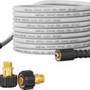 Giraffe Tools Pressure Washer Hose 50FT 1/4", 3200 PSI Power Washer Hose for Replacement, Kink Resistant High Pressure Washing Hose Extension with M22-14mm Fittings, 2 Quick Connectors