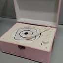 Yintiny Time Music Box CD Player with Speakers; Bluetooth Transmitter; Festival Gift; BGM Player for Home Decor (Pink)