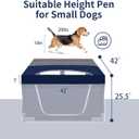 Dog Playpen Cover, 42x42 inch Dog Play Pen Top with Hooks, Soft Fabric Roof Puppy Playpen Topper for Cat Crate Kennel (Cover Only)