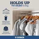 ZOBER High-Grade Wooden Hangers - Heavy Duty, Non Slip Wood Hangers for Coats, Jackets, Suits, & Pants - Clothes Hangers for Closet W/Bar and Notches 20 Pack
