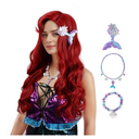 Red Mermaid Wig adult, Red Curly Wig Long, Halloween Costumes Wigs For Women