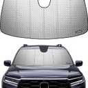 Windshield Sun Shade for Honda Pilot 2023-2025. Reflective Aluminum Film Front Window Sunshade - BLAZBLOCK (Shiny Silver (Classic))