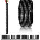 22 Gauge 5 Conductor Electrical Wire 100FT, UL 2464 22 AWG 5 Wire Cable Tinned Copper PVC Stranded 22/5 Core Wire for LED Lighting, Outdoor Low Voltage Extension Cable, Automotive etc.