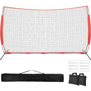 20x10ft Ball Backstop Net,Sports Net Barrier with Handbag,Fix Ball Stop Net by 4 Spike&2 Sandbag,Lacrosse Net Backstop for Softball,Basketball,Hockey Train,Baseball Net Barrier for Backyard,Playground