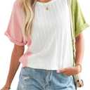 SHEWIN Womens Tops Short Sleeve Shirts Oversized Tshirts Casual Summer Tops L