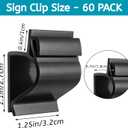 YOUEON 60 Pcs Black Plastic Sign Clips with Dual-Sided Sign Grips, Small Reusable Price Tags Holder Food Lable Clips for Retail, Merchandise Display, Buffet, Bakery