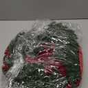 8 Pcs Small Christmas Norfolk Wreaths Evergreen 12.6 Inch Christmas Kitchen Cabinet Mini Wreaths Real Touch with Bow and Burgundy Ribbon for Xmas Front Door Window Home Table Pillar Decor