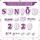 Gersoniel Class of 2026 Senior Iron on Transfers for Jeans Graduation Heat Transfer Stickers 2026 Senior Gift Decorations Iron on Patches for Backpack Jacket T-Shirt DIY Crafts(Purple)