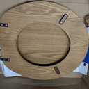 Mayfair Natural Oak Veneer Toilet Seat with Chrome Hinges, Round, Wood
