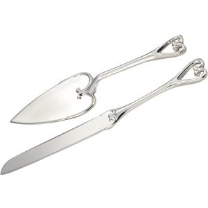 Heart Handle Cake Knife and Server Set - Perfect for Weddings, Anniversaries, and Celebrations