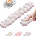 Vaydeer Cloud Keyboard Wrist Rest Set  Ergonomic Memory Foam Wrist Pad for Computer, Laptop & Gaming, Non-Slip Cute Desk Accessories for Office(Keyboard Rest + Mouse Rest + Coaster) (A1-white + Pink)