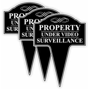 Property Under Video Surveillance Sign 10x14 Metal, 3-Pack