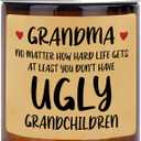 Niyewsor Grandma Gifts, Birthday Easter Gifts for Grandma, Lavender Scented Soy Wax Candle, Grandmas Gift from Grandchildren, Granddaughter, Grandkids, Handmade, 7oz