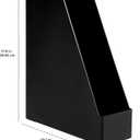 Amazon Basics Plastic Desk Organizer Magazine Rack and File Holder, Black, 2-Pack