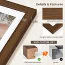 FLYJOE 5x7 Oak Wood Picture Frame with Mat for 4x6, 5 by 7 USA-Sourced Natural Solid Wooden Photo Frame for Wall & Tabletop Display, Shatterproof Plexiglass, 1 Pack, Walnut Color