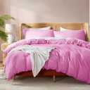 Nestl Light Pink California King Duvet Cover Sets - Soft Double Brushed Cal King Duvet Cover, 3 Piece, with Button Closure, 1 Duvet Cover 104x98 inches and 2 Pillow Shams