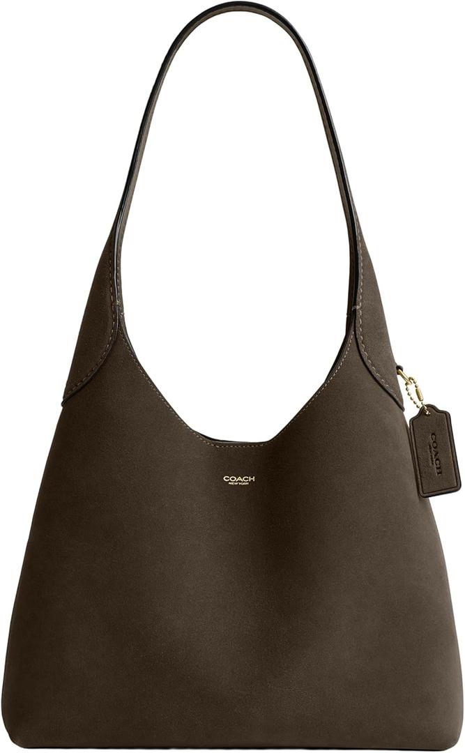 Coach Brooklyn Shoulder Bag 28 (One Size, Olive Suede)