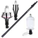 LOVEETA® Gen2 12Ft [18Ft Reach] Extendable Light Bulb Changer Pole for High Ceilings – Telescopic Light Bulb Pole Changer with Bulb Gripper, Chandelier Lights - Jet Black