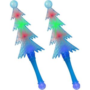 ArtCreativity 2 Pack Magic Wand Christmas Tree Light Flashing LEDs, Batteries Included, Fun Christmas Tree Toy and Stocking Stuffer for Boys and Girls
