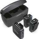 FIFINE Wireless Lavalier Microphone for iPhone/Android/Camera, 2 Pack Cordless Lapel Mic System for Vlog Recording Video YouTube/TikTok Interview, Condenser Clip-On Microphone with Charging Case-M9 (Black)