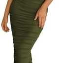 PRETTYGARDEN Womens 2026 Summer Off The Shoulder Dress Ruched Bodycon Sleeveless Split Cocktail Party Maxi Dresses, S