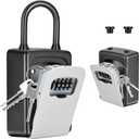 Portable Key Lock Box, Upgrade Clearly Visible Numbers, Lock Box Wall Mounted for House Key, 5 Key Capacity, Weatherproof Resettable Code (1 Pack, Gray) (pack of 1)