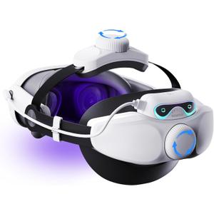 Noiposi 10000mAh Battery Head Strap for Meta Quest 3s/3/Quest 2, Adjustable Knob Elite Strap Replacement, VR Headset Accessories Strap Enhanced Support & Comfort& Extend Playtime