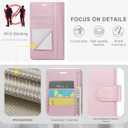 Wallet Case for iPhone 16 Pro, RFID Blocking Credit Card Holder, PU Leather Folio Flip Kickstand Protective Shockproof Cover for Apple 16 pro (Pink, for iPhone 16 Pro - 6.3'')