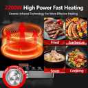 2 Burner Electric Cooktop, 2200W+2200W 110V Electric Double Burner with 3H Timer, Adjustable Temperature for Countertop Cooking, Portable Stove Top Infrared Cooker, Compatible for All Cookware