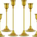 FSyueyun Gold Candle Holders Set of 6, Elegant Metal Candlestick Holders for Vintage Taper Candle Holders, Perfect for Table Centerpieces, Fireplace Mantels, Home Decor, Weddings and Party Decorations