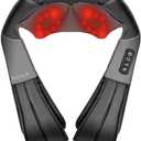 Nekteck Shiatsu Neck Massager for Pain Relief Deep Tissue with Heat, 3D Kneading Massage Pillow Back Shoulder Massagerfor Body Muscle, Plug-in Use for Home Office Car, Gifts for Mom Dad Him Her