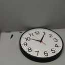 16 Inch Wall Clock Modern Battery Operated Silent Non Ticking Large Analog Clock for Living Room Office Home Bedroom Kitchen Bathroom(Black)