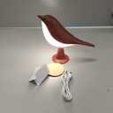 VoMii Bird Desk Lamp, Small Table Lamp Cordless Touch Dimmable Night Light with 3 Color Temperature, Rechargeable Decorative Lamps for Bedroom Bedside Nightstand, Desk Decor, Bird Gifts