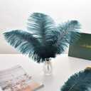 Ballinger Teal Ostrich Feathers Bulk - 24Pcs 10-12inch Feathers for Party Centerpieces, Flower Arrangement and Home Decor(Teal)