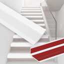 Vinyl Stair Nosing 16Ft Self Adhesive Stair Edge Protector Stair Edging, Stair Anti-Slip Stair Trim for Indoor & Outdoor (White)