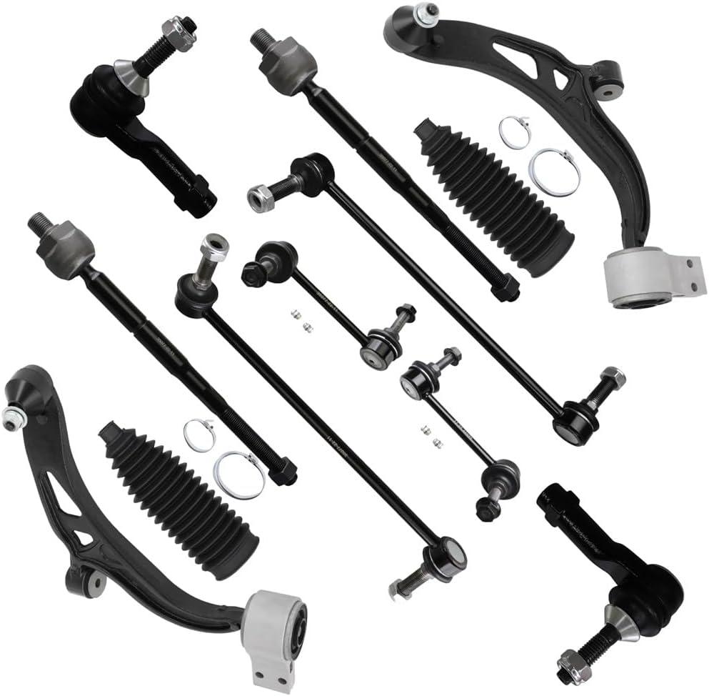12PCS ASTOU Front Suspension Kit fit for 2011-2017 for Ford Explorer 2013-2015 for Ford Police Interceptor Utility Front Lower Control Arm And Ball Joint Outer Inner Tie Rod End w/Boot Sway Bar Link
