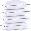 GOHOME Pillows Standard Size Set of 4 - Bed Pillows for Sleeping 4 Pack, Cooling Supportive Hotel Pillows with Premium Soft Down Alternative Fill for Side Stomach and Back Sleepers (White)
