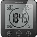 KADAMS Shower Clock Waterproof Bathroom Timer Digital Wall Clock with Countdown, Magnetic Kitchen Clock with Temperature & Humidity, Suction Cup for Kids Shower Spa Cook Bath (Black)