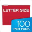 Pendaflex Colored Hanging File Folders Letter Size with 1/5 Cut Adjustable Tabs, 8.5 X 11-12 Assorted Colors, 100 Pack